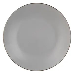 Farfurie ceramică gri pentru fructe cu textură metallică 21cm