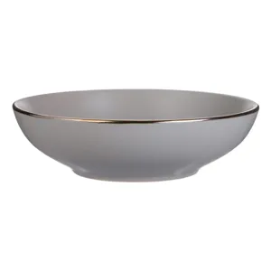 Bol ceramic gri metallic cu marginea fină