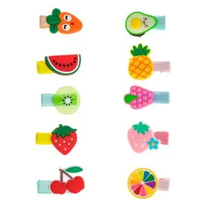 Clame Par Colorate cu Fructe pentru Copii, 10 Bucati, 4cm