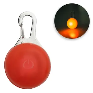 Lumină LED pentru zgardă, 3 funcții, Ø3x1.8cm, Roșu