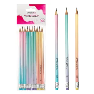 Set 10 creioane HB cu radiera, pastelate ombre