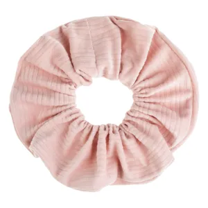 Elastic de par catifelat, cu nervuri, culoare powder pink