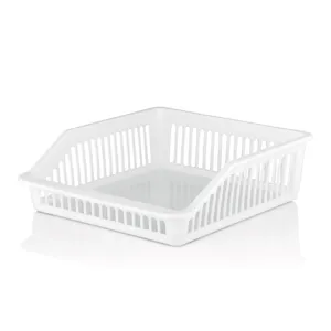 Organizator Frigider din Plastic Perforat Alb