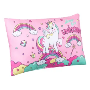 Pernă decorativă Unicorn roz pentru copii, design jucăuș