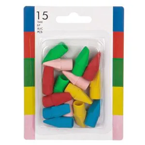 Radiere Topper pentru Creioane, Set 15 buc, Multicolore