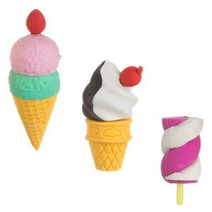 Set Radiere 3D cu Model Inghetata si Marshmallow, 3 Bucati, Multicolor