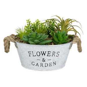 Ghiveci Decorativi Metalici cu Plante Artificiale