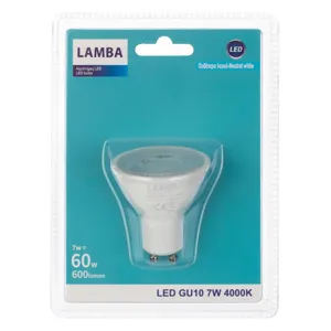 Bec LED GU10, 7W, Lumina Alba Neutra, 600 Lumeni