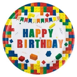 Farfurii de petrecere Happy Birthday din carton colorat