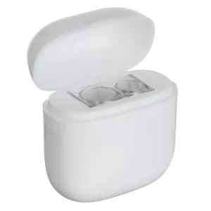 Ascutitoare dubla din plastic, forma husa casti, 4.5x4.5x2cm, Alba