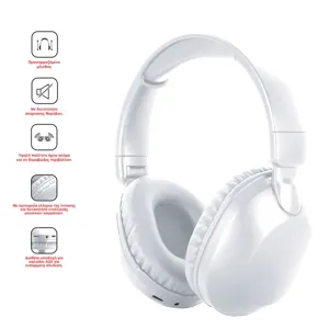 Căști Bluetooth Pliabile, Albe, cu Anulare a Zgomotului