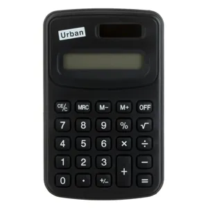 Calculator cu panou solar, 8 cifre, negru, 6.5x9.5x1cm