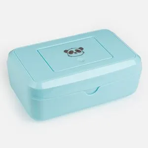 Cutie din Plastic Turcoaz pentru Servetele Umede, 20x11x8cm, cu Model Panda