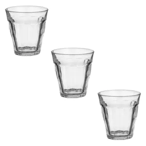 Set 3 Pahare Scurte din Sticlă Transparentă pentru Vin, 150 ml, Formă Triunghiulară