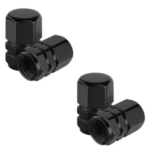 Capace din Aluminiu Negru pentru Supape de Anvelope - Set de 4