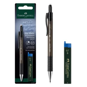 Creion mecanic, 0.7mm, Corp negru, Radieră încorporată