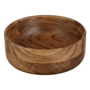 Bol Rotund din Lemn Natural cu Design Rustic