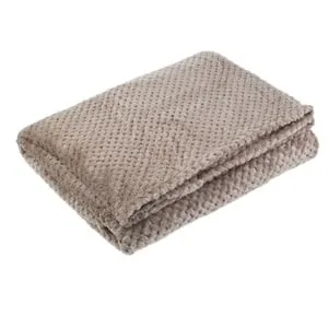 Patura Catifelata Taupe Model Popcorn pentru căldură