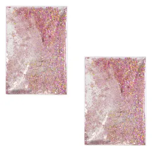 Invelitori Caiet B5 Transparente cu Glitter Roz - 2 buc