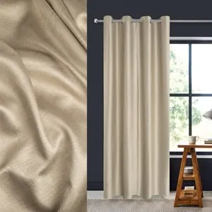 Perdea Decorativa Bej Shiny cu Dungi Reliefate pentru Dormitor și Living