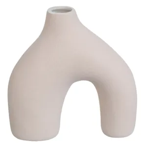 Vază Decorativă Ceramică Bej în Formă de U – Design Modern