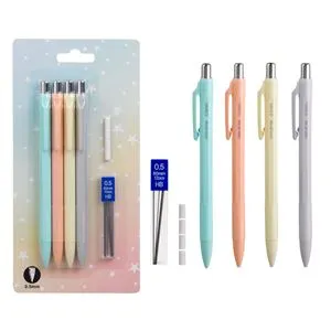 Set Creioane Mecanice Pastel cu Radiera și Mine 0.5mm, 9 piese