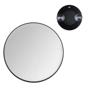 Oglinda rotunda neagra cu 2 ventuze, Ø15x2cm, marire x5