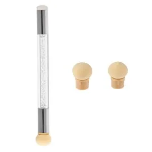 Pensula pentru unghii cu burete si silicon, Set 3 buc, 14.5 cm