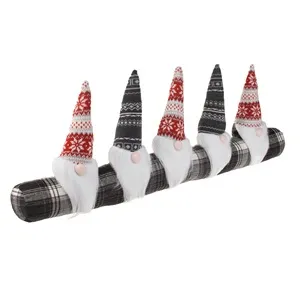 Decorațiuni Gnome 3D pentru Usă - Protectie Anti Curent Gri în Carouri