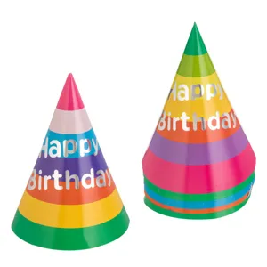Coifuri de petrecere din carton Happy Birthday pentru aniversări