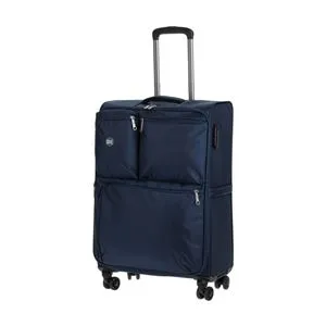 Valiză Troler Textilă 58L cu Roți Rotative și Compartimente Externe