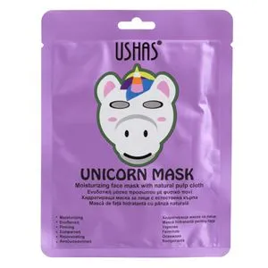 Mască facială hidratantă cu pa nză naturală, Model Unicorn, Albă