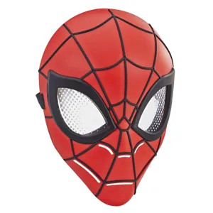 Mască Spiderman pentru copii, roșie, cu bandă elastică