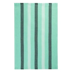 Prosop de bucatarie cu dungi, 60x40 cm, verde menta, gri si alb