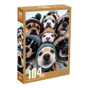 Puzzle cu caini in zapada, 104 piese, Multicolor
