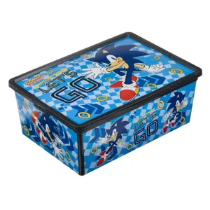 Cutie de depozitare cu capac 10L albastru pentru jucării