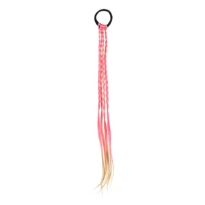 Elastic Par Negru cu 4 Suvite Roz Blond pentru Părul Copiilor