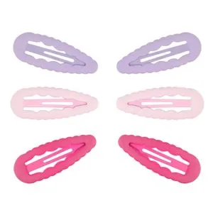 Set Clame Metalice Par pentru Copii - Roz, Fucsia și Lila Mate