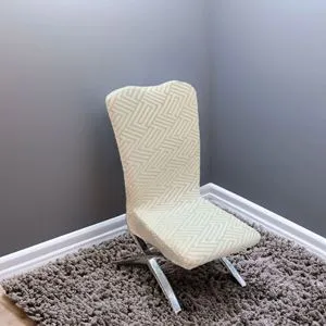 Husă Decorativă Elastică pentru Scaun, Model Reliefat, Ecru