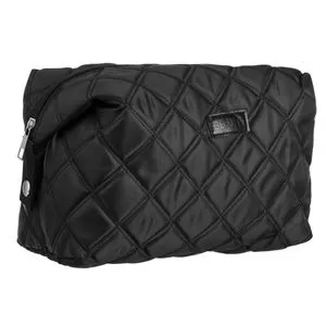 Portfard Matlasat cu Fermoar, 24x12x14cm, Negru