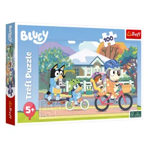 Puzzle cu Bluey și 3 căței, 100 de piese, Multicolor