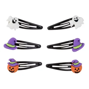 Set Clame Păr Halloween Multicolor Fantomă Pălărie Vrăjitoare Dovleac Metal Plas