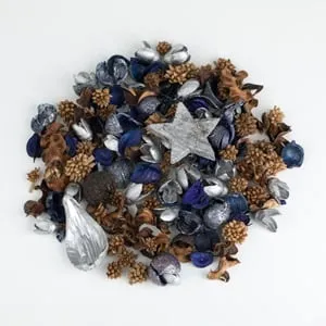 Potpurri Decorativi de Crăciun Argintiu Albastru cu Aroma de Pudră 120g