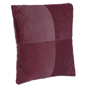 Perna Decorativă Velvet Bordo cu Dungi Reliefate 45x45cm