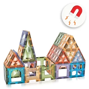 Set Cuburi Magnetice Gradină Zoologică Multicolor 77 Piese