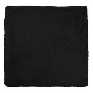 Fata de perna decorativa din blana ecologica, 50x50 cm, neagra