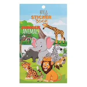 Set Autocolante cu Animale din Jungla, 6 Foi Multicolor