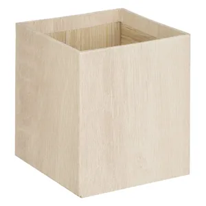 Suport pentru pixuri din carton cu efect de lemn, 9.5x9.5x10.8 cm, Bej