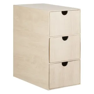 Cutie decorativa cu 3 sertare, efect lemn, 22x13x25.5 cm