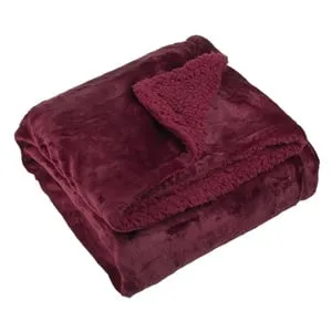 Patura de Iarnă Bordo Catifelată și Sherpa – Confort Maxim